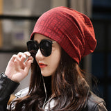 Womens,Winter,Slouchy,Beanie,Outdoor,Double,Layers,Earmuffs,Brimless,Bonnet