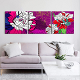 Miico,Painted,Three,Combination,Decorative,Paintings,Botanic,Lotus,Decoration