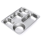 Stainless,Steel,Serving,Canteen,Cafeteria,Divided,Lunch,Bento,Container
