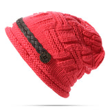 Women,Crochet,Strap,Knitting,Button,Decorative,Baggy,Beanie