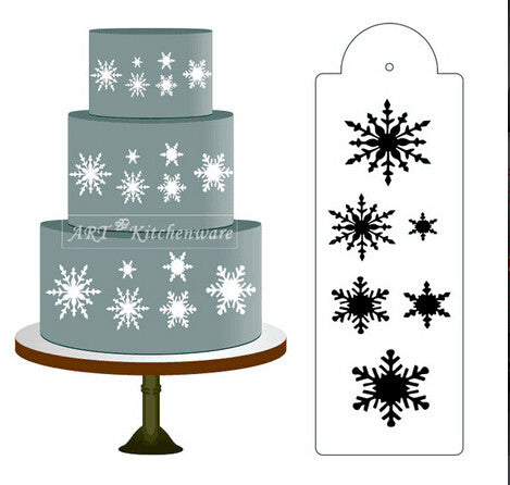 Snowflake,Stencil,Border,Designer,Decorating,Craft,Cookie,Baking