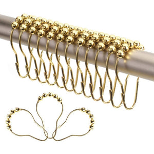 12Pcs,Stainless,Steel,Shower,Curtain,Hooks,Rings,Bathroom