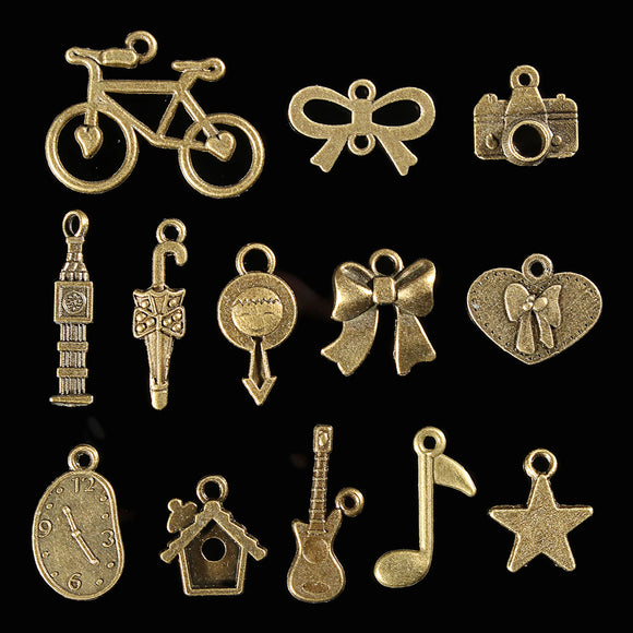 100Pcs,Antique,Bronze,Pendant,Decorations,Metal,Animal,Plant,Ornaments