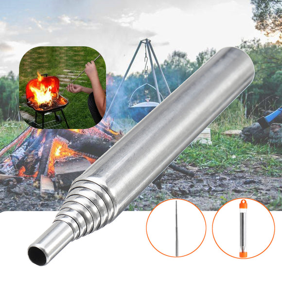 Stainless,Steel,Bellows,Telescopic,Collapsible,Blower,Campfire,Camping,Picnic