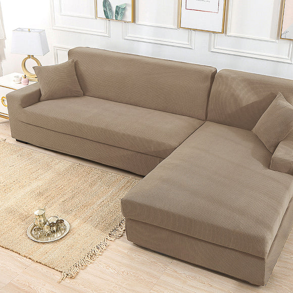 Khaki,Stretch,Elastic,Cover,Solid,Slipcover,Washable,Couch,Furniture,Protector,Living