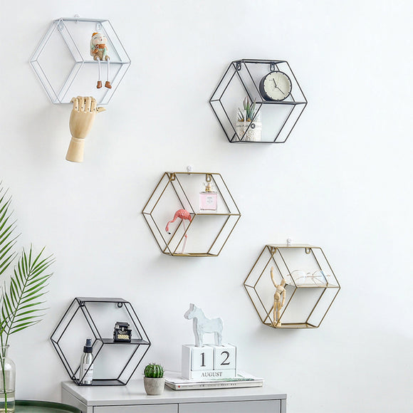 Geometric,Metal,Storage,Shelf,Display,Organization,Decor