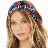 Women,Bohemian,Style,Diamond,Lattice,Pattern,Casual,Outdoor,Headdress,Elastic,Cross,Headband