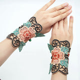 Women,Ethnic,Embroidered,Wrist,Sleeve