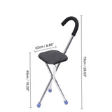 Multifunction,Stainless,Lightweight,Folding,Walking,Stick,Stool,Adjustable,Height,Tripod,Outdoor,Hiking,Climbing,Crutch