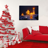 Operated,Christmas,Snowy,Cottage,Canvas,Print