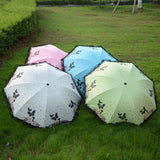 Fragrant,Beauty,Butterfly,Flying,Umbrella,Folding,Black,Plastic,Umbrella