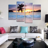 Miico,Painted,Combination,Decorative,Paintings,Seaside,Coconut,Decoration