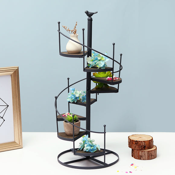 Spiral,Plant,Stand,Flower,Holder,Shelf,Display,Garden,Decor