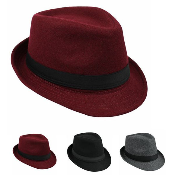 Unisex,Vintage,Woolen,Bucket,Trilby,Fedora,Panama