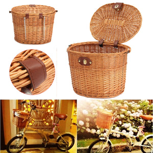 Willow,Front,Basket,Storage,Front,Carrying,Basket,Shopping,Stuff,Fruits,Storage,Cycling