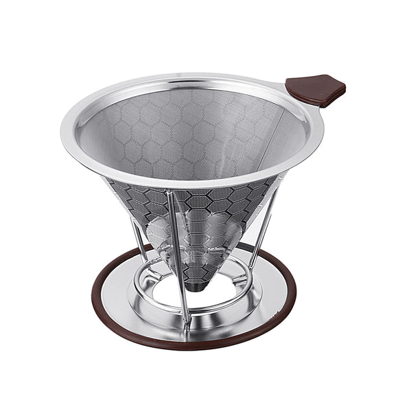 Stainless,Steel,Coffee,Filter,Reusable,Coffee,Screen,Funnel,Stand
