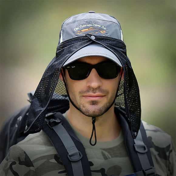 Nylon,Summer,Outdoor,Fishing,Climbing,Protection,Curved,Visor,Adjustable,Detachable,Baseball