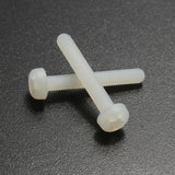 Suleve,M3NP2,50Pcs,White,Round,Pillips,Plastic,Nylon,Screw,Length