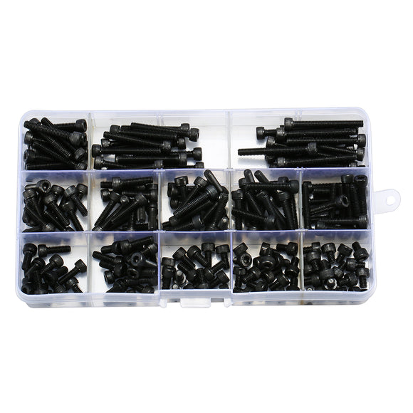 195Pcs,Grade,Carbon,Steel,Socket,Screw,Bolts,Assortment