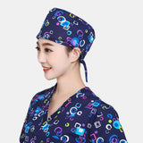 Women,Print,Cotton,Surgical,Doctor,Nurse,Strap,Hairdo,Dental,Beanie