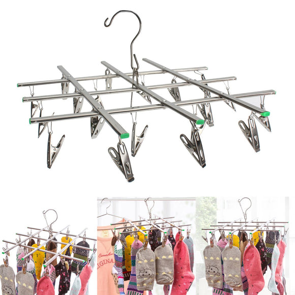 Stainless,Steel,Folded,Socks,Drying,Hanging,Laundry,Clamp