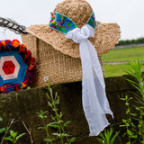 Women,Embroidered,Printed,Straw,Scarf