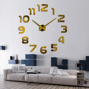 Frameless,Clock,Modern,Large,Mirror,Surface,Office,Decorations