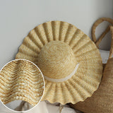 Women,Visor,Casual,Stylish,Round,Shell,Pattern,Straw