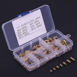 Suleve,M3BN7,210Pcs,Brass,Cylinder,Knurled,Threaded,Round,Insert,Embedded,Assortment