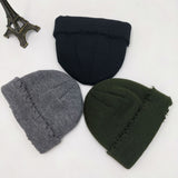 Ripped,Knitted,Landlord,Color,Frayed,Melon,Beanie