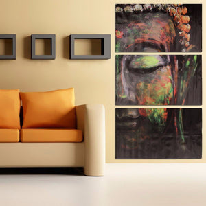 40x60cm,Buddha,Statues,Triple,Frameless,Canvas,Prints,Painting,Decoration