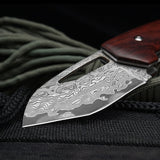 HWZBBEN,143mm,5.6'',Handmade,Camping,Folding,Tactical,Knife,Damascus,Steel,Hunting,Survival,Fruit,Pocket,Knife,Multi,Tools