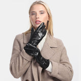 Women,Genuine,Leather,Outdoor,Fashion,Velvet,Gloves,Riding,Cycling