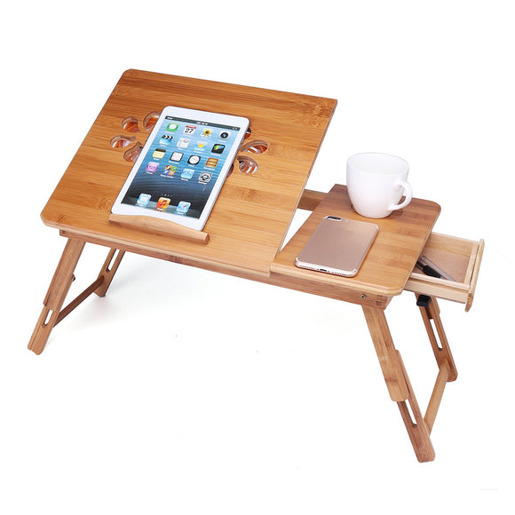 Portable,Folding,Bamboo,Laptop,Breakfast,Table,Stand