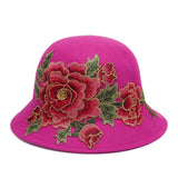 Women's,Ethnic,Peony,Bucket,Casual,Flower,Embroidery