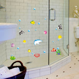 Tropical,Cartoon,Bubble,Ocean,World,Removable,Bathroom,Sticker,Glass,Pastes,Decor