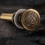 WANFAN,PLF00A11XX,Antique,Brass,Chinese,Dragon,Style,Bathroom,Floor,Drain,Waste,Vanity,Vessel