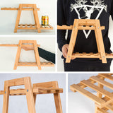 Bamboo,Wooden,Plant,Stand,Indoor,Outdoor,Garden,Planter,Flower,Shelf