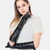 Women,Genuine,Leather,Outdoor,Fashion,Velvet,Gloves,Riding,Cycling