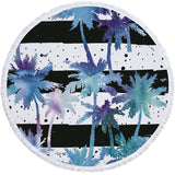 Tropical,Plants,Printed,Microfiber,Beach,Towel,Round,Fabric,Towels,Living