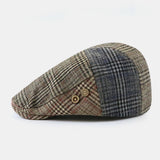 British,Style,Retro,Lattice,Stripe,Pattern,Casual,Forward,Beret