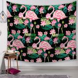 Flamingo,Tapestry,Blanket,Plants,Flower,Polyester,Tablecloth,Hanging,Table,Runner