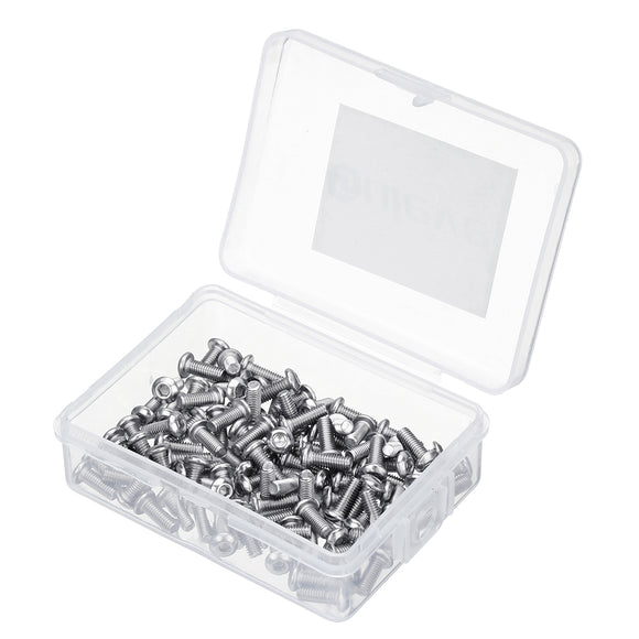 Suleve,M3SS4,100Pcs,Metric,Stainless,Steel,Button,Socket,Screw