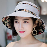 Women,Summer,Printed,Cotton,Fisherman,Foldable,Sunshade,Bucket