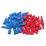 50Pcs,Red&Blue,6.3mm,Female,Insulated,Spade,Crimp,Connector,Terminal