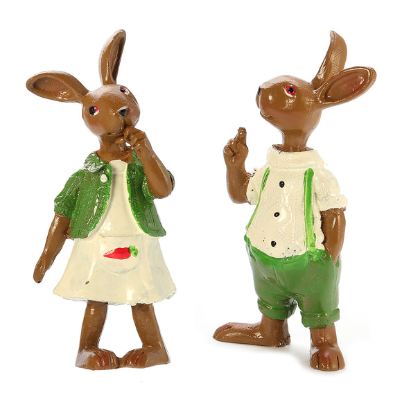 Green,Rabbit,Bunny,Figurine,Statue,Resin,Spring,Easter,Decorations