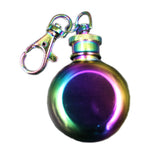 Stainless,Steel,Round,Flask,Keychain,Liquor,Alcohol,Whiskey