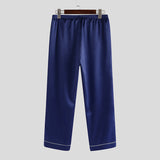 Men's,Women,Loose,Silky,Satin,Pajamas,Sleeve,Pants,Sleepwear