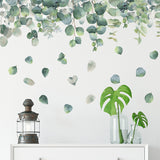 Transparent,Removeable,Green,Leaves,Stickers,Flower,Bedroom,Kitchen,Livingroom,Decorations