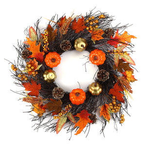 Christmas,Maple,Leaves,Pumpkin,Wreath,Garland,Hanging,Christmas,Wreath,Decorations